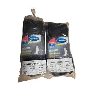 Dr. Scholl's Advanced Relief Women's Comfort Ankle Socks 6 Pair Black Size 8-12